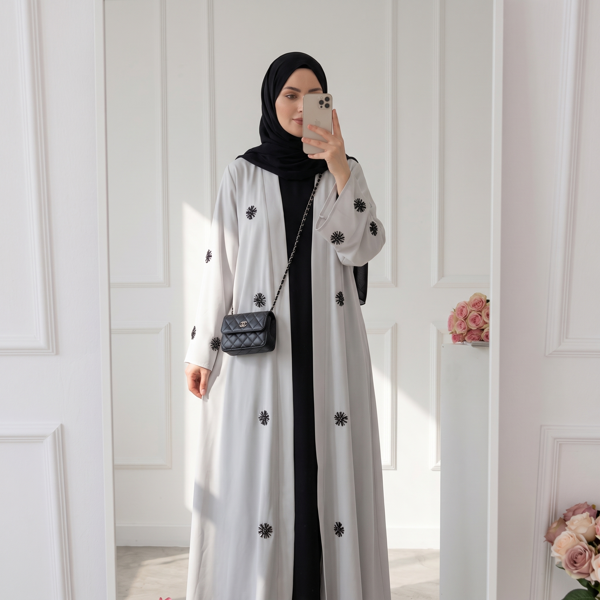 Gray Modest Abaya