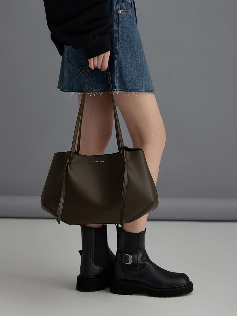 Calla Tote Bag - Dark Moss (L)