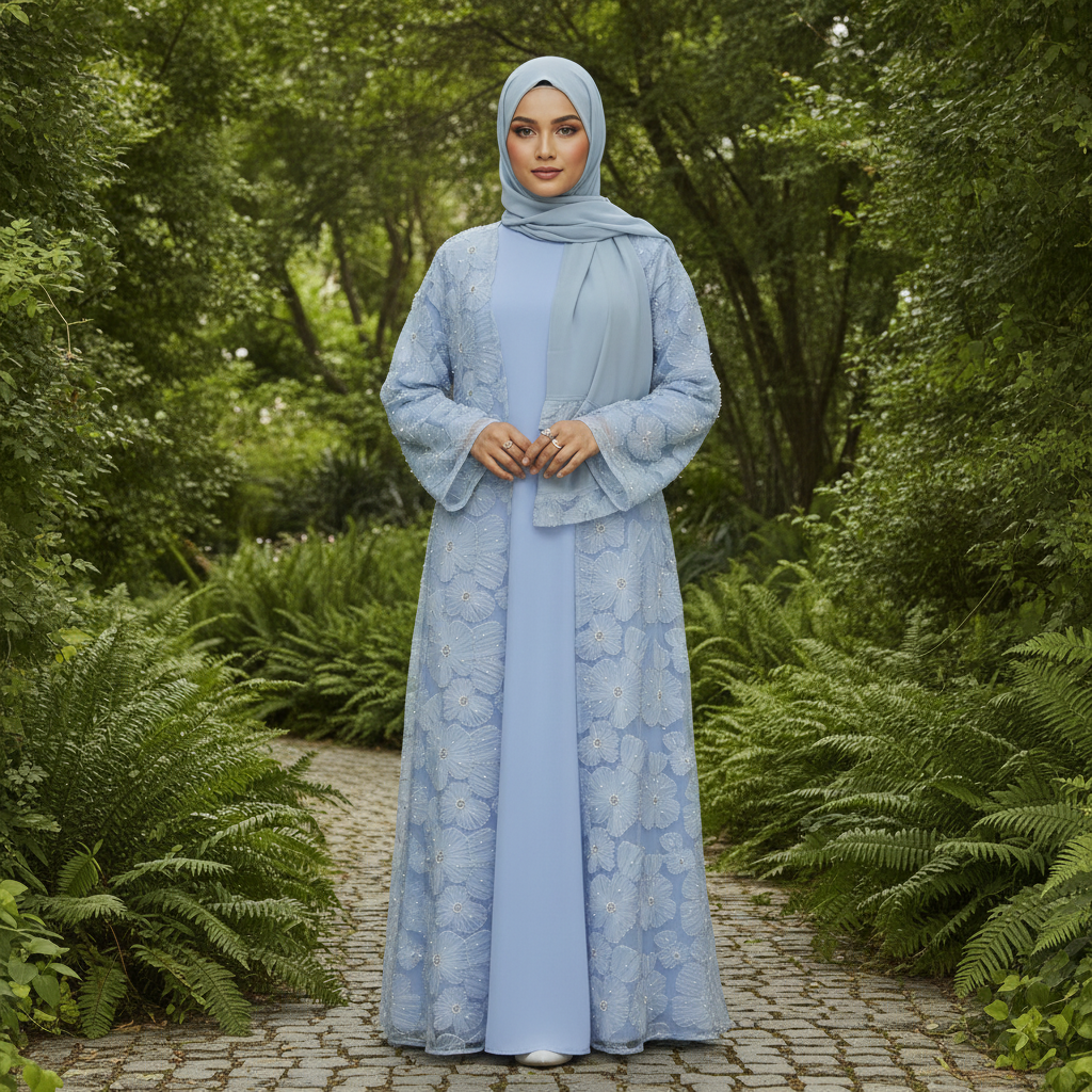 AI generated image for Pearl Lace Cardigan with Inner & Shawl