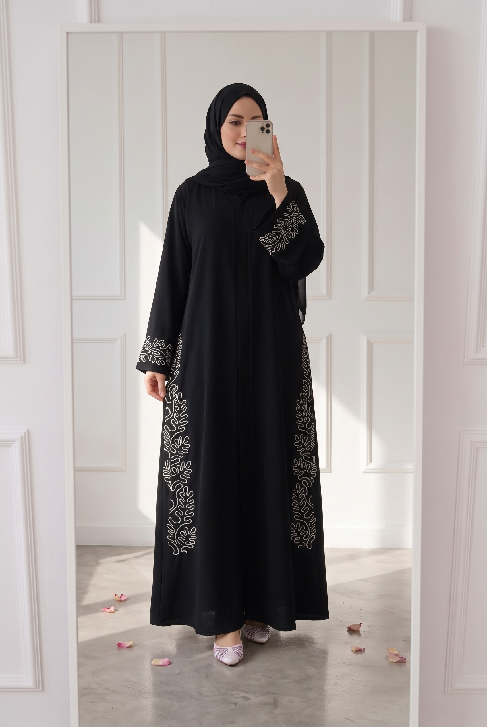 Embroidery Design Abaya - Black