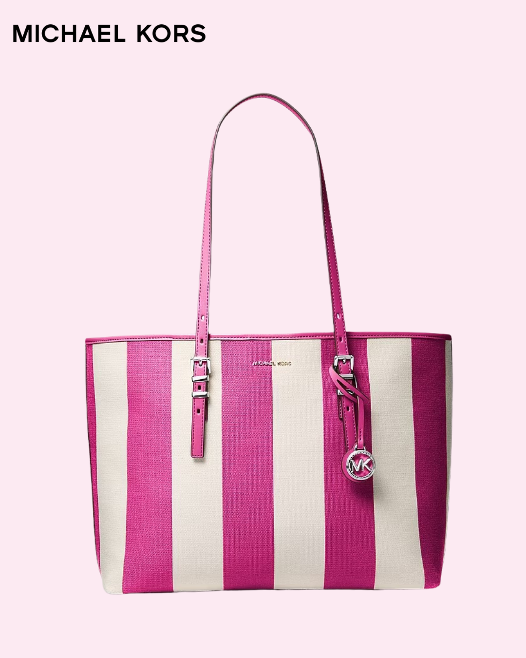 Quinn Large Striped Canvas Tote Bag