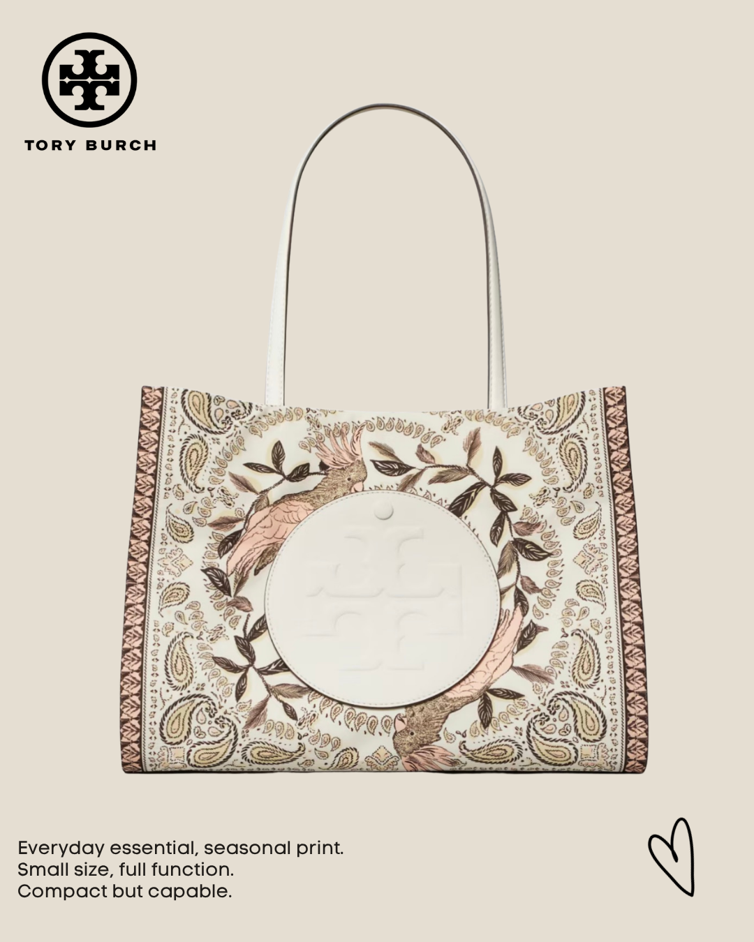 SMALL ELLA PRINTED TOTE