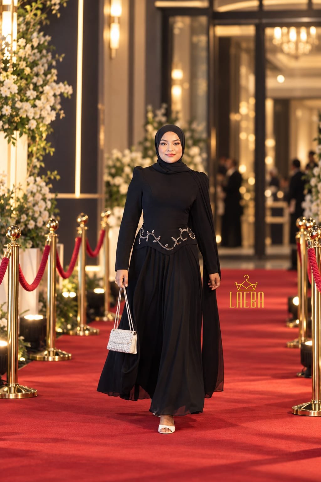Party Gown with Stone Design