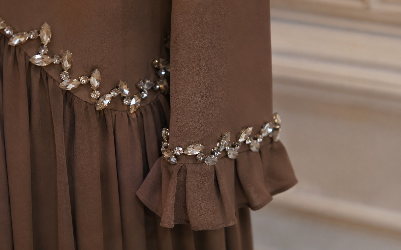 Party Gown with Hip and Hand Design
