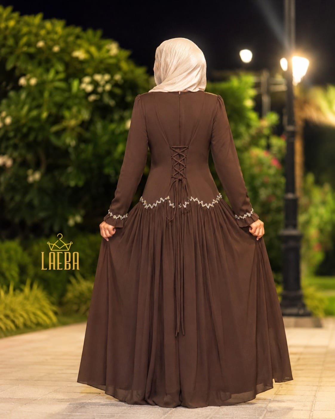 Party Gown with Hip and Hand Design