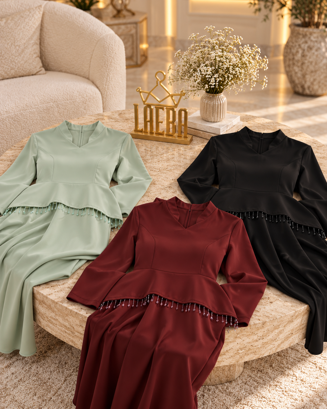 Peplum Charm Satin Party Gown