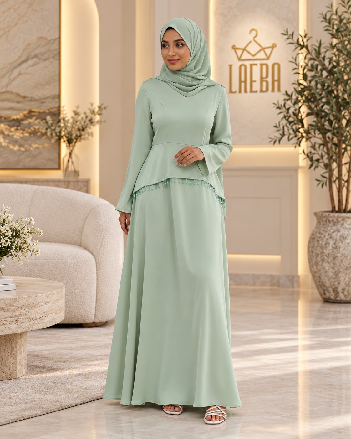 Peplum Charm Satin Party Gown