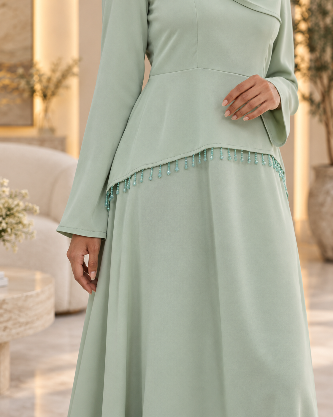 Peplum Charm Satin Party Gown
