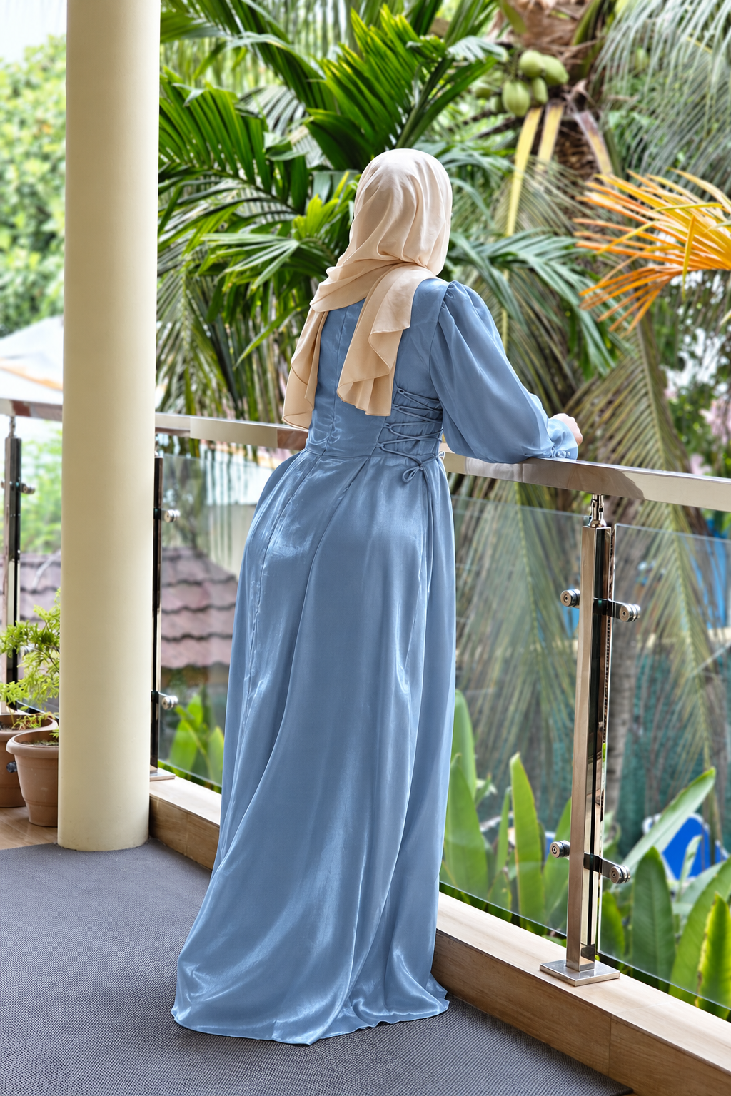 Side-Knot Satin Party Gown