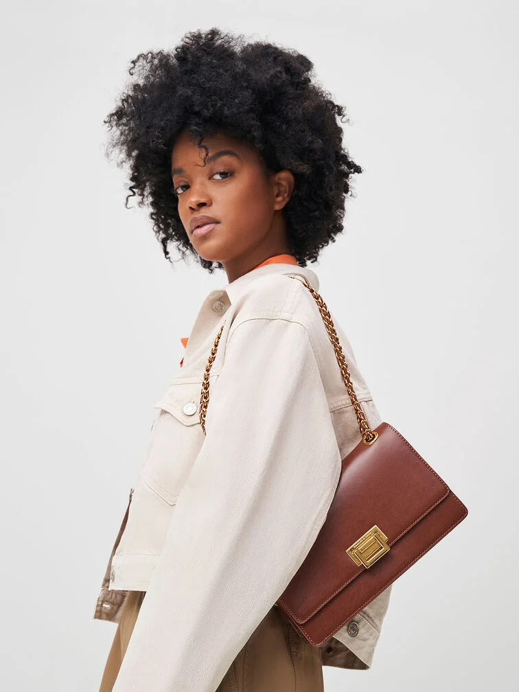 Everline Braided-Strap Shoulder Bag - Chocolate (M)