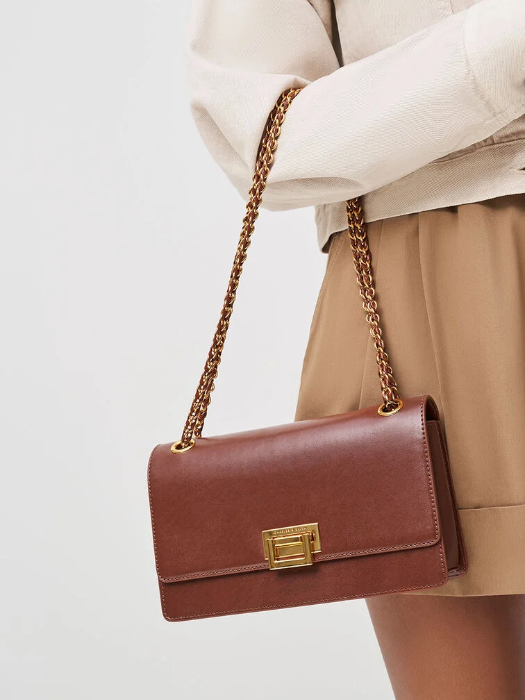 Everline Braided-Strap Shoulder Bag - Chocolate (M)