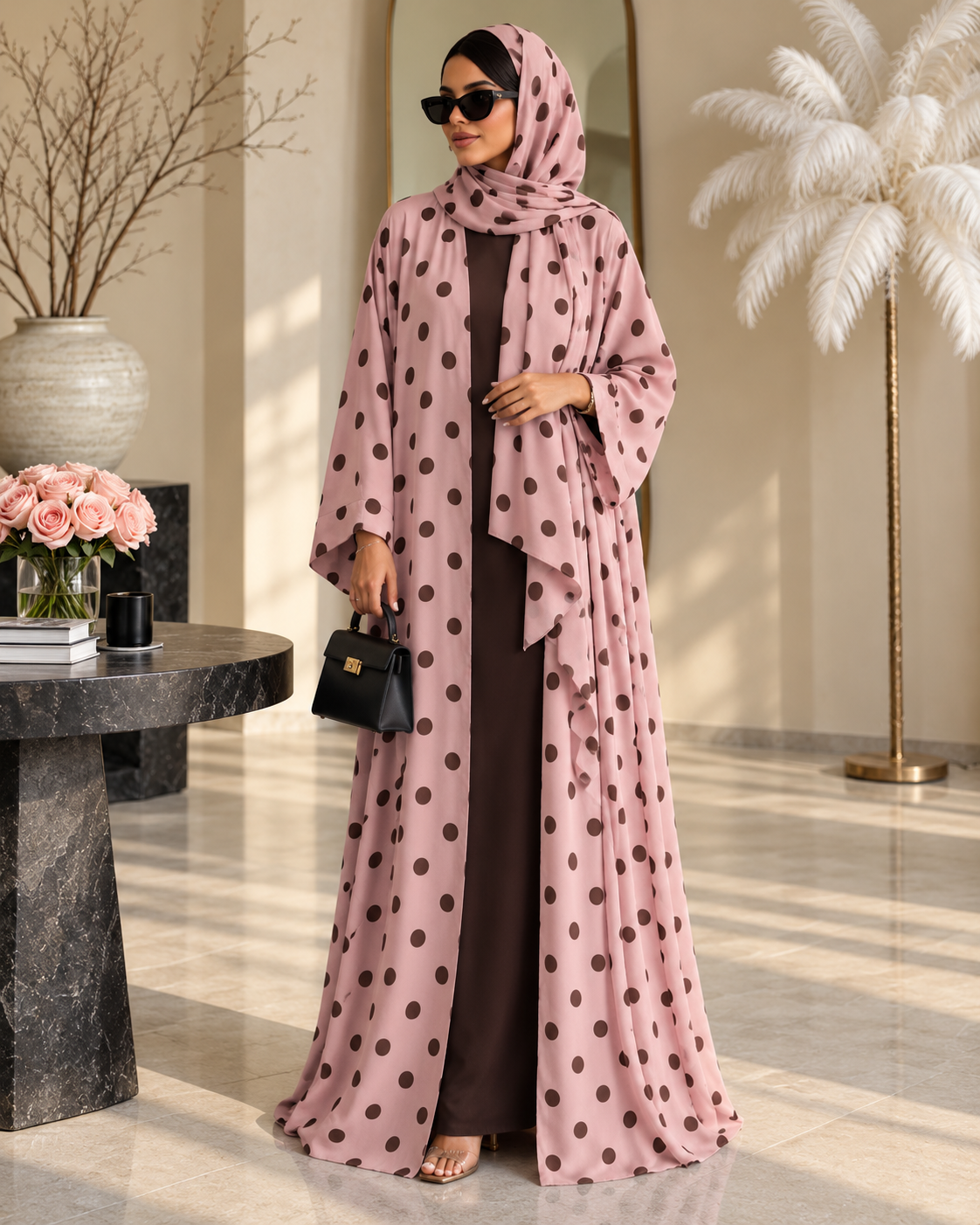 Polka Dot Abaya Set