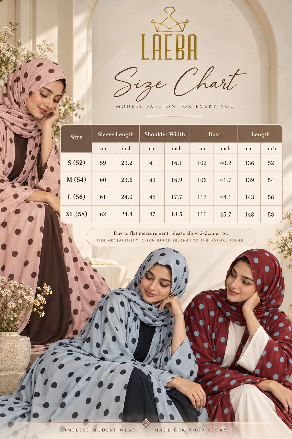 Polka Dot Abaya Set