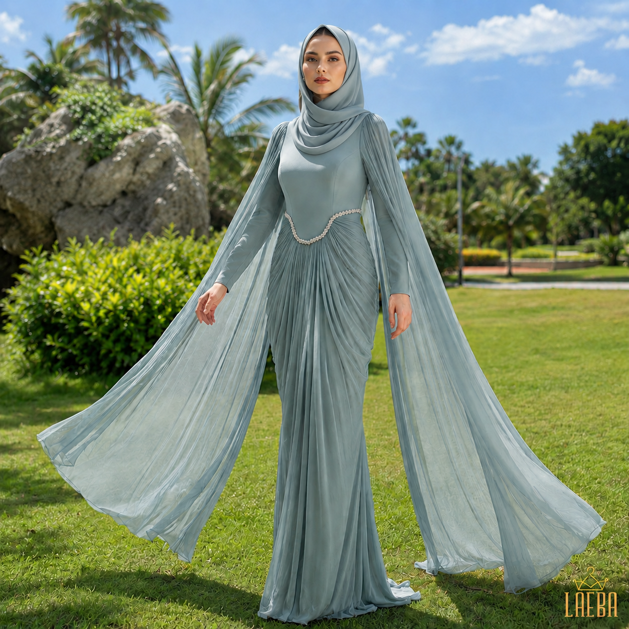 Dusty Blue Party Gown
