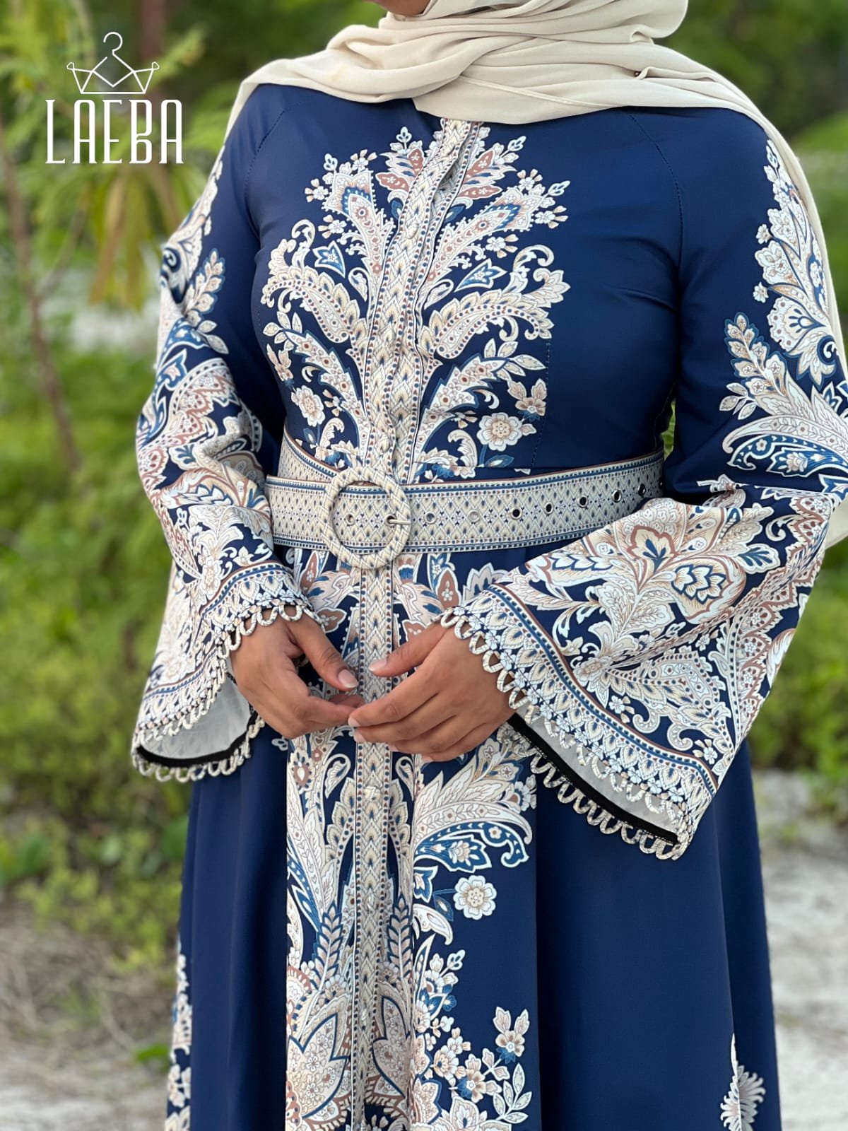 Arabic A Line Dress with Belt