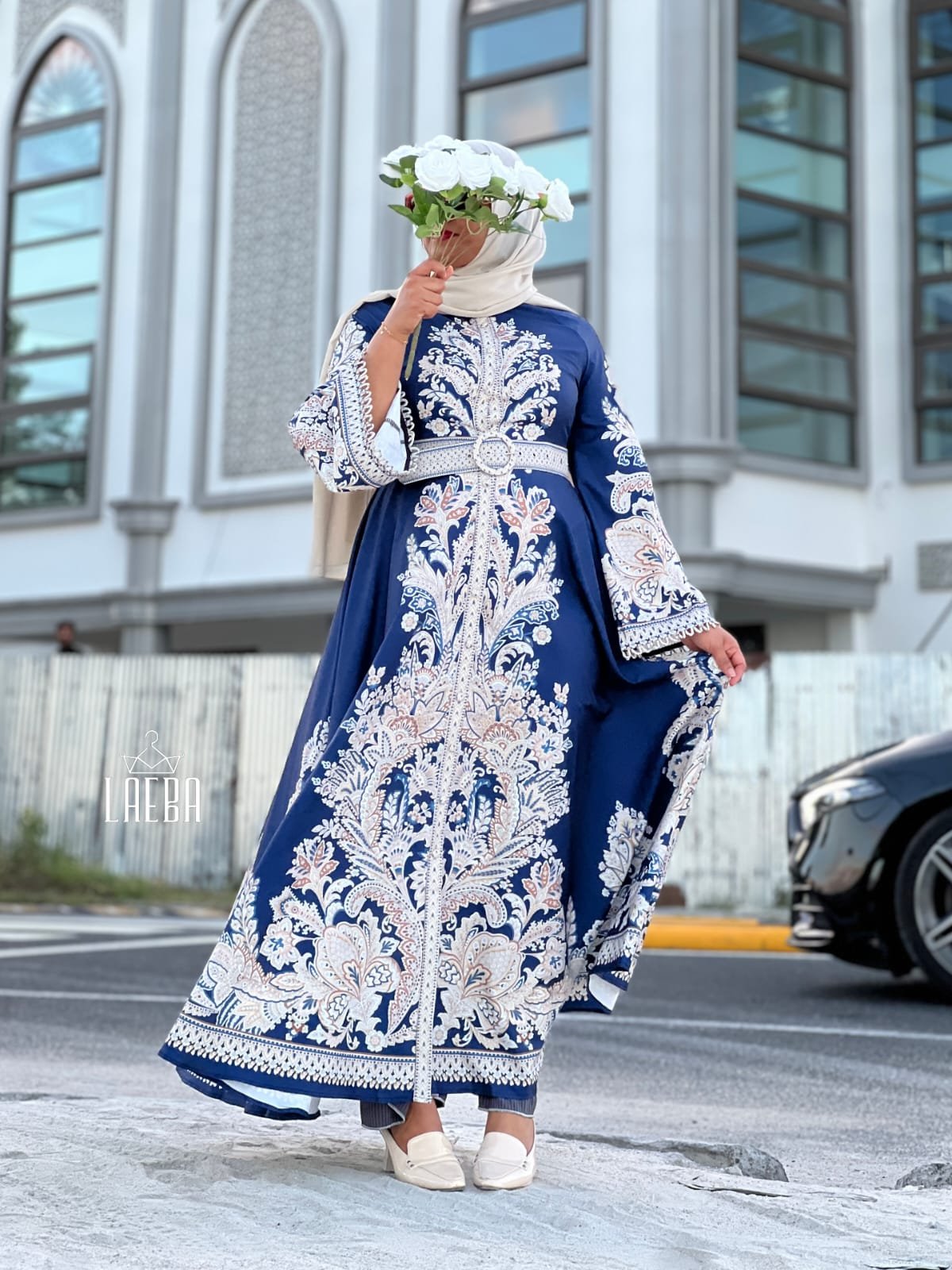 Arabic A Line Dress with Belt