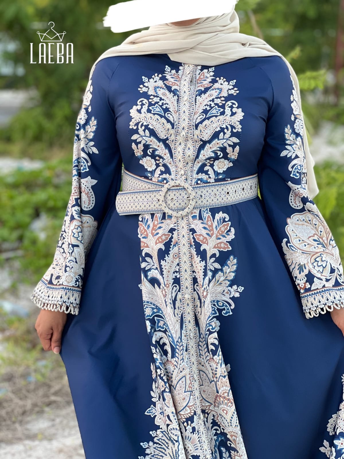 Arabic A Line Dress with Belt
