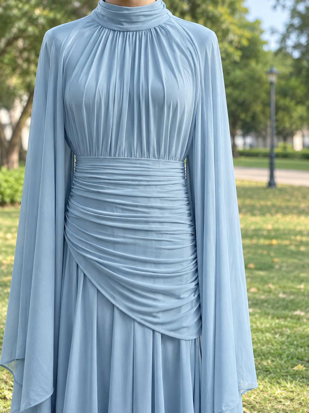 Elegant Ruched Waist Maxi Dress