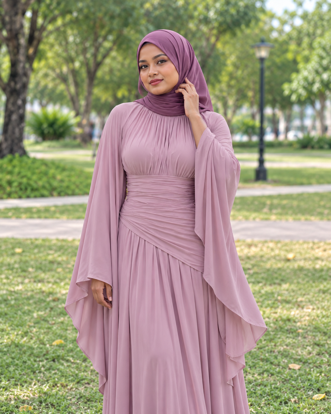 Elegant Ruched Waist Maxi Dress